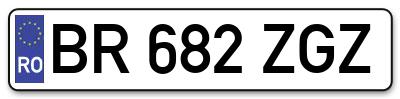 Placuta inmatriculare numar auto  BR-682-ZGZ, BR 682 ZGZ, BR682ZGZ