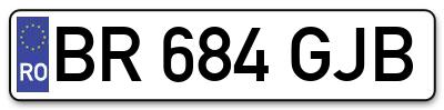 Placuta inmatriculare numar auto  BR-684-GJB, BR 684 GJB, BR684GJB