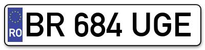 Placuta inmatriculare numar auto  BR-684-UGE, BR 684 UGE, BR684UGE