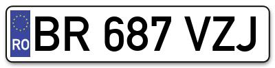Placuta inmatriculare numar auto  BR-687-VZJ, BR 687 VZJ, BR687VZJ
