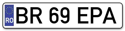 Placuta inmatriculare numar auto  BR-69-EPA, BR 69 EPA, BR69EPA