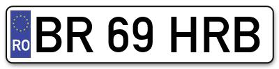 Placuta inmatriculare numar auto  BR-69-HRB, BR 69 HRB, BR69HRB