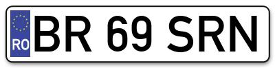 Placuta inmatriculare numar auto  BR-69-SRN, BR 69 SRN, BR69SRN