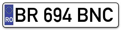 Placuta inmatriculare numar auto  BR-694-BNC, BR 694 BNC, BR694BNC