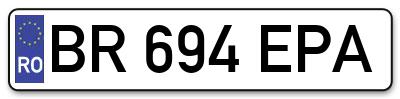 Placuta inmatriculare numar auto  BR-694-EPA, BR 694 EPA, BR694EPA