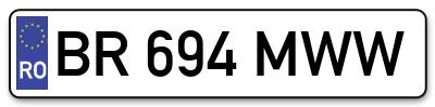 Placuta inmatriculare numar auto  BR-694-MWW, BR 694 MWW, BR694MWW
