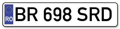 Placuta inmatriculare numar auto  BR-698-SRD, BR 698 SRD, BR698SRD