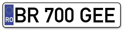 Placuta inmatriculare numar auto  BR-700-GEE, BR 700 GEE, BR700GEE