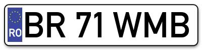 Placuta inmatriculare numar auto  BR-71-WMB, BR 71 WMB, BR71WMB