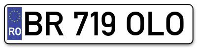 Placuta inmatriculare numar auto  BR-719-OLO, BR 719 OLO, BR719OLO