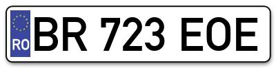 Placuta inmatriculare numar auto  BR-723-EOE, BR 723 EOE, BR723EOE