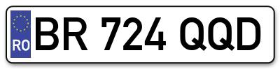 Placuta inmatriculare numar auto  BR-724-QQD, BR 724 QQD, BR724QQD