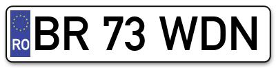 Placuta inmatriculare numar auto  BR-73-WDN, BR 73 WDN, BR73WDN