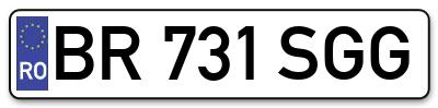 Placuta inmatriculare numar auto  BR-731-SGG, BR 731 SGG, BR731SGG