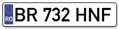 Placuta inmatriculare numar auto  BR-732-HNF, BR 732 HNF, BR732HNF