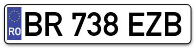 Placuta inmatriculare numar auto  BR-738-EZB, BR 738 EZB, BR738EZB