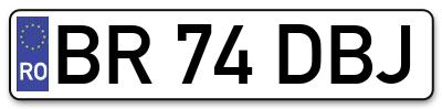 Placuta inmatriculare numar auto  BR-74-DBJ, BR 74 DBJ, BR74DBJ