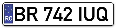 Placuta inmatriculare numar auto  BR-742-IUQ, BR 742 IUQ, BR742IUQ