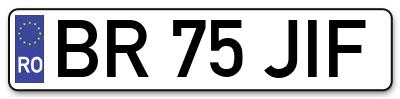 Placuta inmatriculare numar auto  BR-75-JIF, BR 75 JIF, BR75JIF