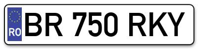 Placuta inmatriculare numar auto  BR-750-RKY, BR 750 RKY, BR750RKY