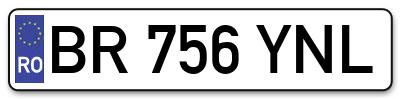 Placuta inmatriculare numar auto  BR-756-YNL, BR 756 YNL, BR756YNL