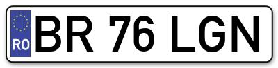 Placuta inmatriculare numar auto  BR-76-LGN, BR 76 LGN, BR76LGN