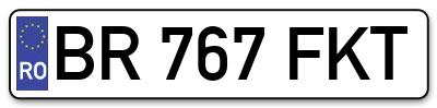 Placuta inmatriculare numar auto  BR-767-FKT, BR 767 FKT, BR767FKT
