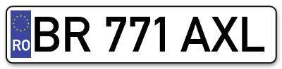 Placuta inmatriculare numar auto  BR-771-AXL, BR 771 AXL, BR771AXL