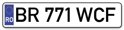Placuta inmatriculare numar auto  BR-771-WCF, BR 771 WCF, BR771WCF