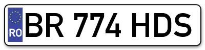 Placuta inmatriculare numar auto  BR-774-HDS, BR 774 HDS, BR774HDS