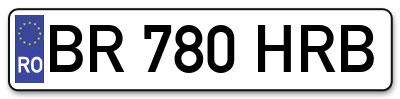 Placuta inmatriculare numar auto  BR-780-HRB, BR 780 HRB, BR780HRB