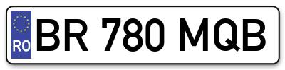 Placuta inmatriculare numar auto  BR-780-MQB, BR 780 MQB, BR780MQB