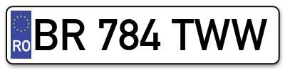 Placuta inmatriculare numar auto  BR-784-TWW, BR 784 TWW, BR784TWW