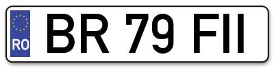 Placuta inmatriculare numar auto  BR-79-FII, BR 79 FII, BR79FII