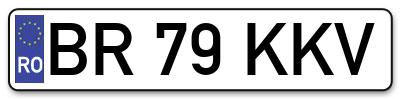 Placuta inmatriculare numar auto  BR-79-KKV, BR 79 KKV, BR79KKV