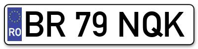 Placuta inmatriculare numar auto  BR-79-NQK, BR 79 NQK, BR79NQK
