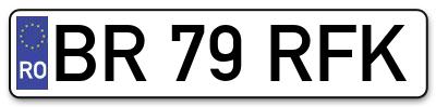 Placuta inmatriculare numar auto  BR-79-RFK, BR 79 RFK, BR79RFK