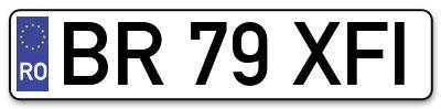 Placuta inmatriculare numar auto  BR-79-XFI, BR 79 XFI, BR79XFI