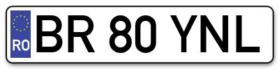 Placuta inmatriculare numar auto  BR-80-YNL, BR 80 YNL, BR80YNL