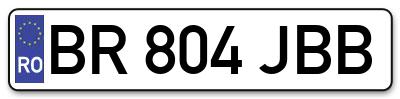 Placuta inmatriculare numar auto  BR-804-JBB, BR 804 JBB, BR804JBB