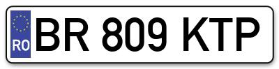Placuta inmatriculare numar auto  BR-809-KTP, BR 809 KTP, BR809KTP