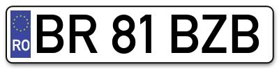 Placuta inmatriculare numar auto  BR-81-BZB, BR 81 BZB, BR81BZB