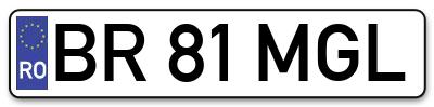 Placuta inmatriculare numar auto  BR-81-MGL, BR 81 MGL, BR81MGL