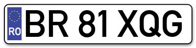 Placuta inmatriculare numar auto  BR-81-XQG, BR 81 XQG, BR81XQG
