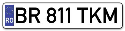 Placuta inmatriculare numar auto  BR-811-TKM, BR 811 TKM, BR811TKM
