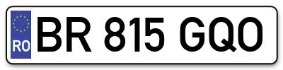 Placuta inmatriculare numar auto  BR-815-GQO, BR 815 GQO, BR815GQO
