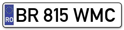 Placuta inmatriculare numar auto  BR-815-WMC, BR 815 WMC, BR815WMC