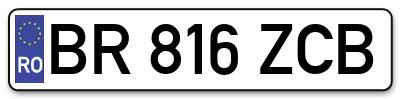 Placuta inmatriculare numar auto  BR-816-ZCB, BR 816 ZCB, BR816ZCB