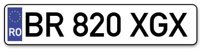 Placuta inmatriculare numar auto  BR-820-XGX, BR 820 XGX, BR820XGX