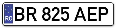 Placuta inmatriculare numar auto  BR-825-AEP, BR 825 AEP, BR825AEP